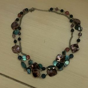 Necklace with multi colored gems